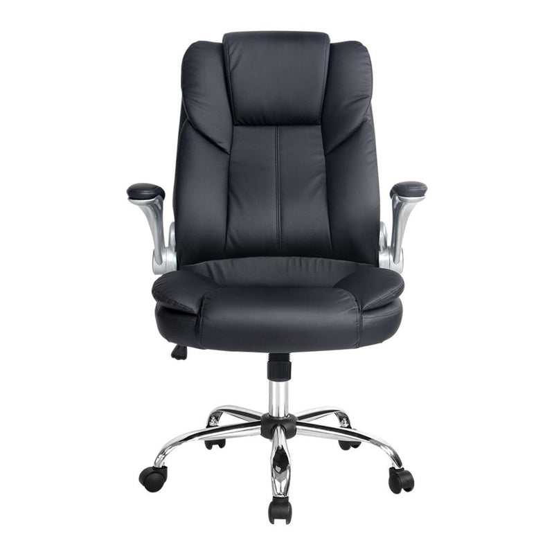 Leather Office Chair with Tilt – Black