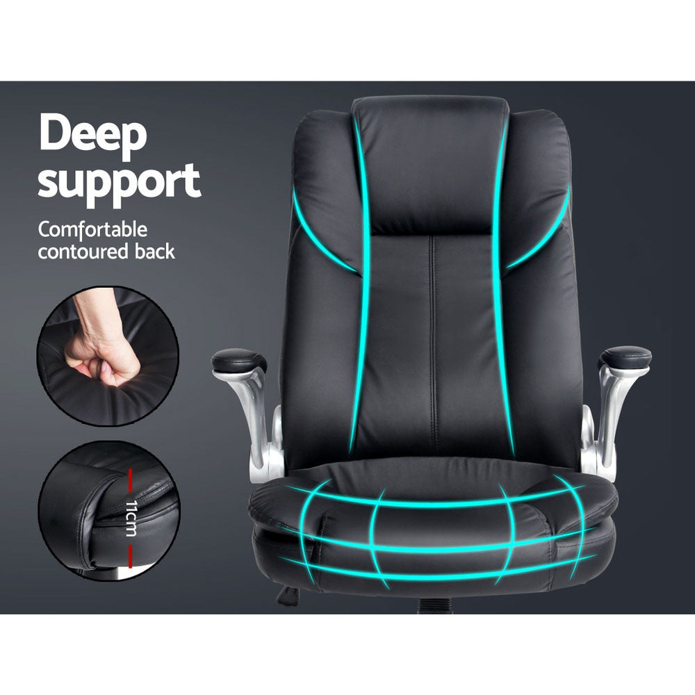 Marston Leather Office Chair with Tilt – Black