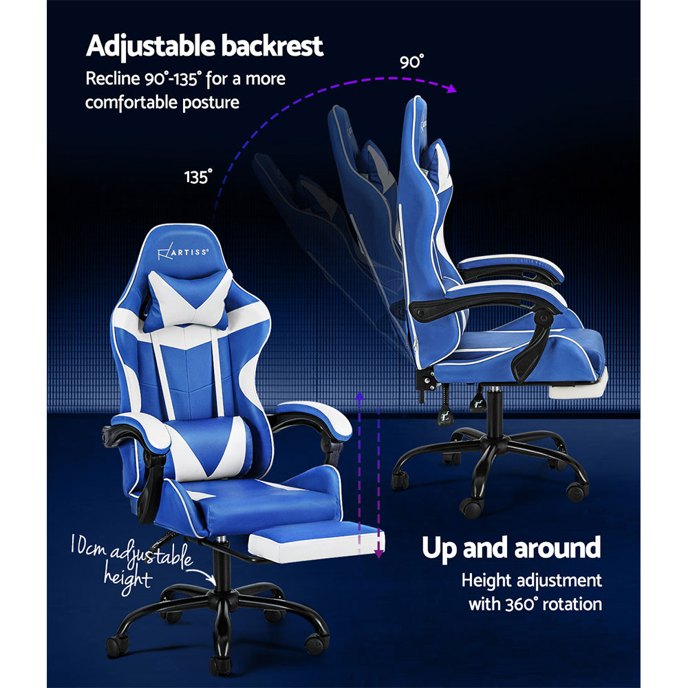 Dynamic Gaming Chair – Blue – With Footrest