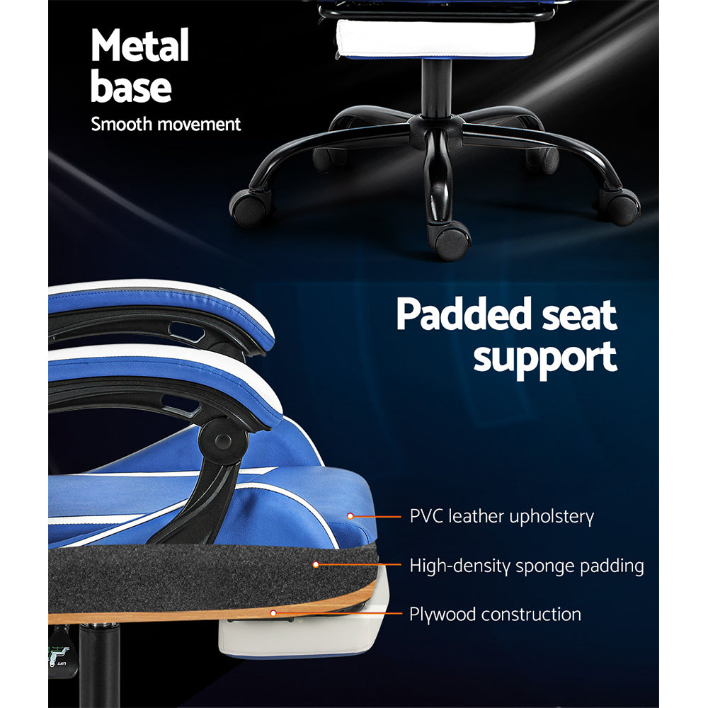 Dynamic Gaming Chair – Blue – With Footrest