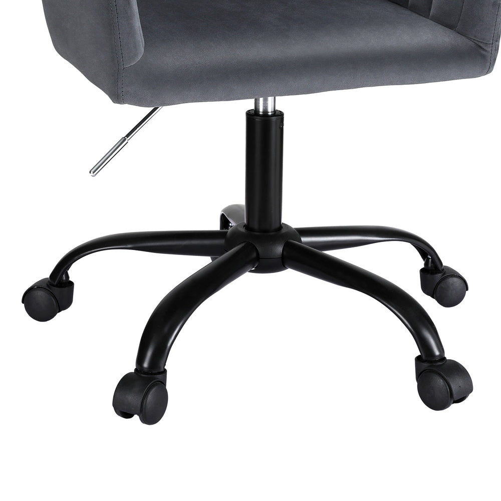 Theron Mid-Back Velvet Office Chair – Dark Grey – Standard