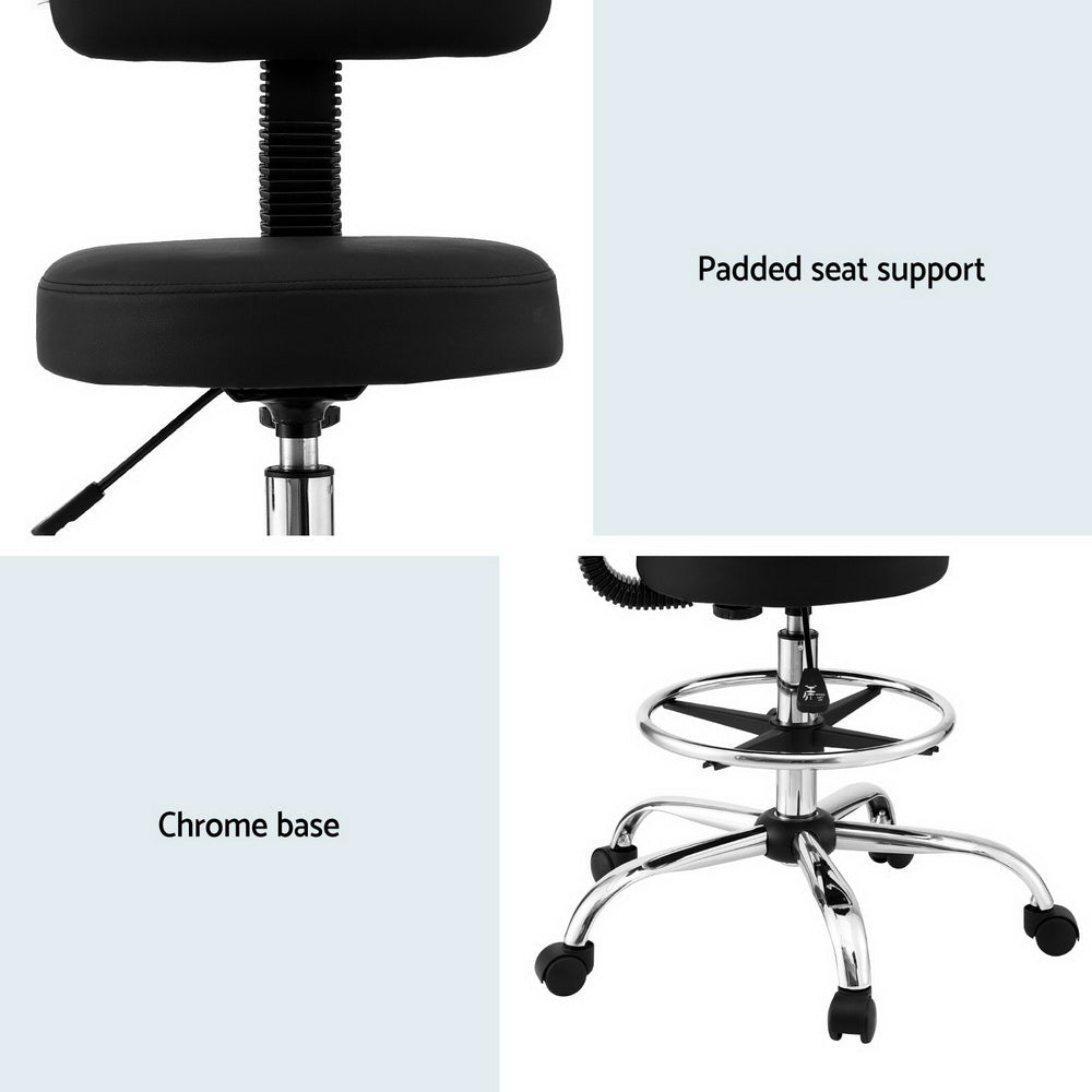 Parma Drafting Office Chair – Black – Standard