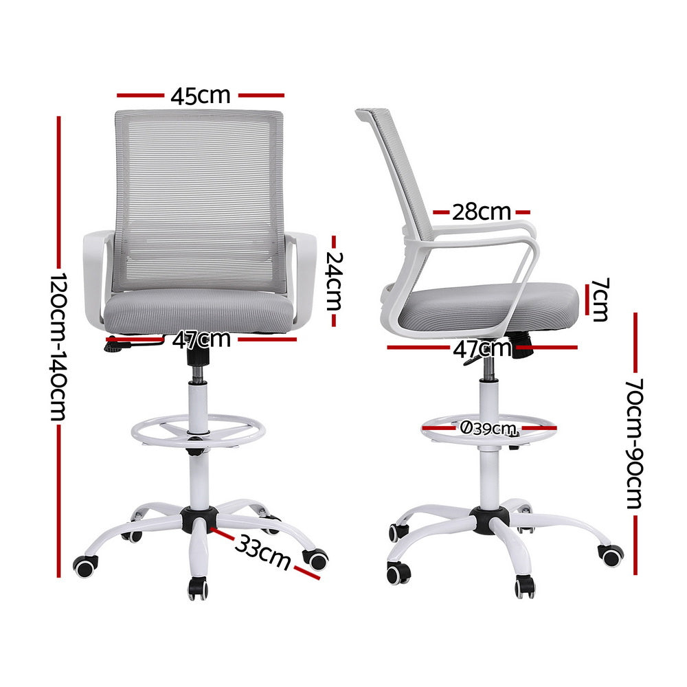 Arezzo Drafting Office Chair – White – Standard