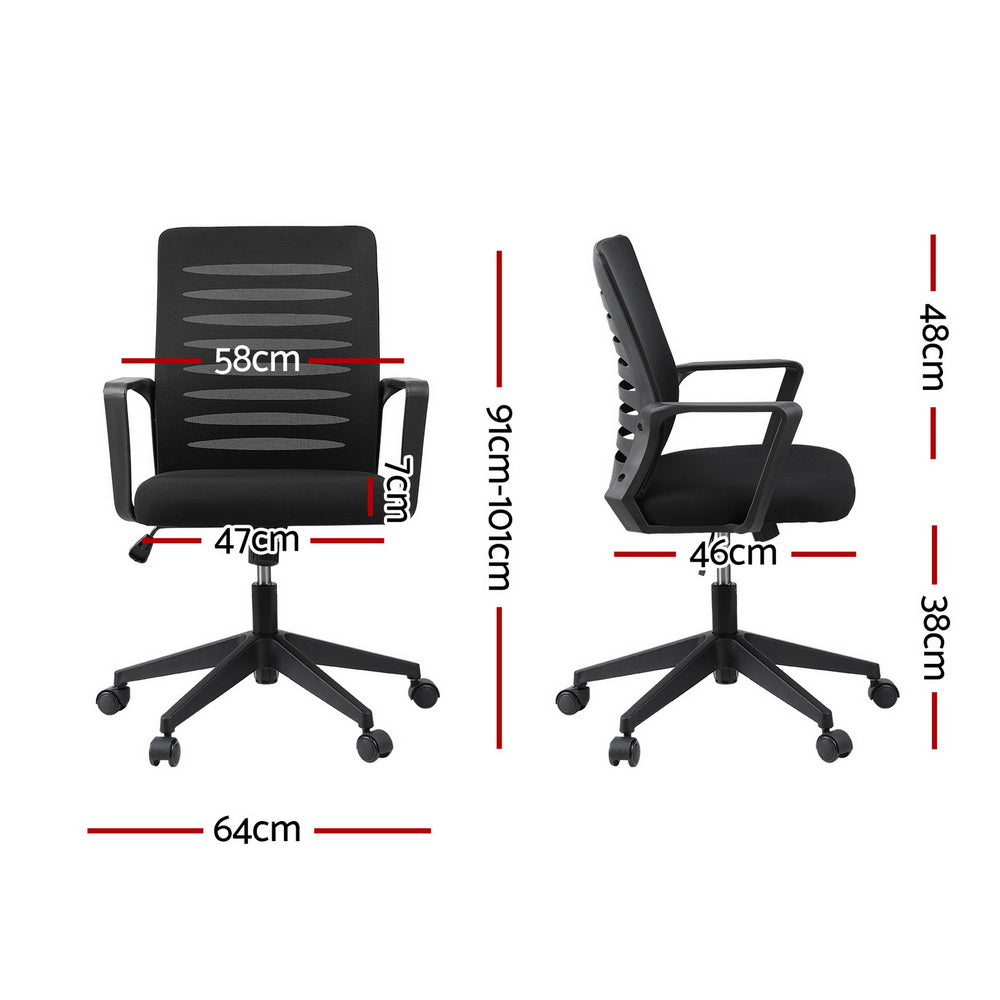 Hudson Ergonomic Mesh Office Chair – Black – Mid Back