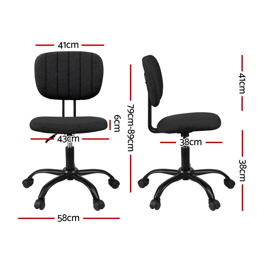 Hudson Armless Office Chair – Black