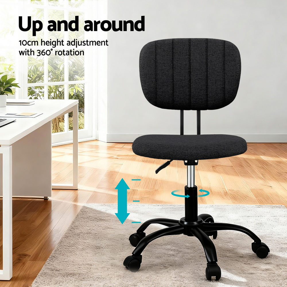 Hudson Armless Office Chair – Black