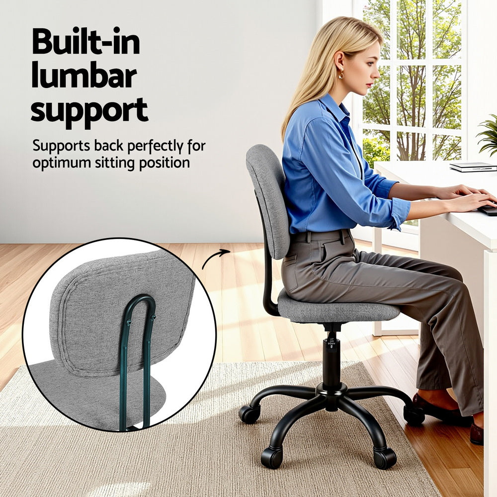 Hudson Armless Office Chair – Grey