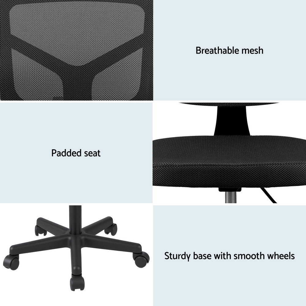 Meridian Armless Office Chair – Black