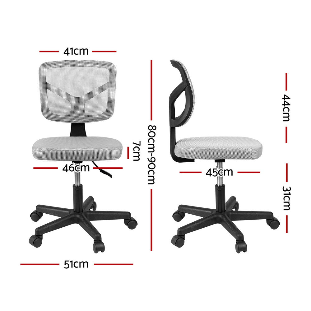 Meridian Armless Office Chair – Grey