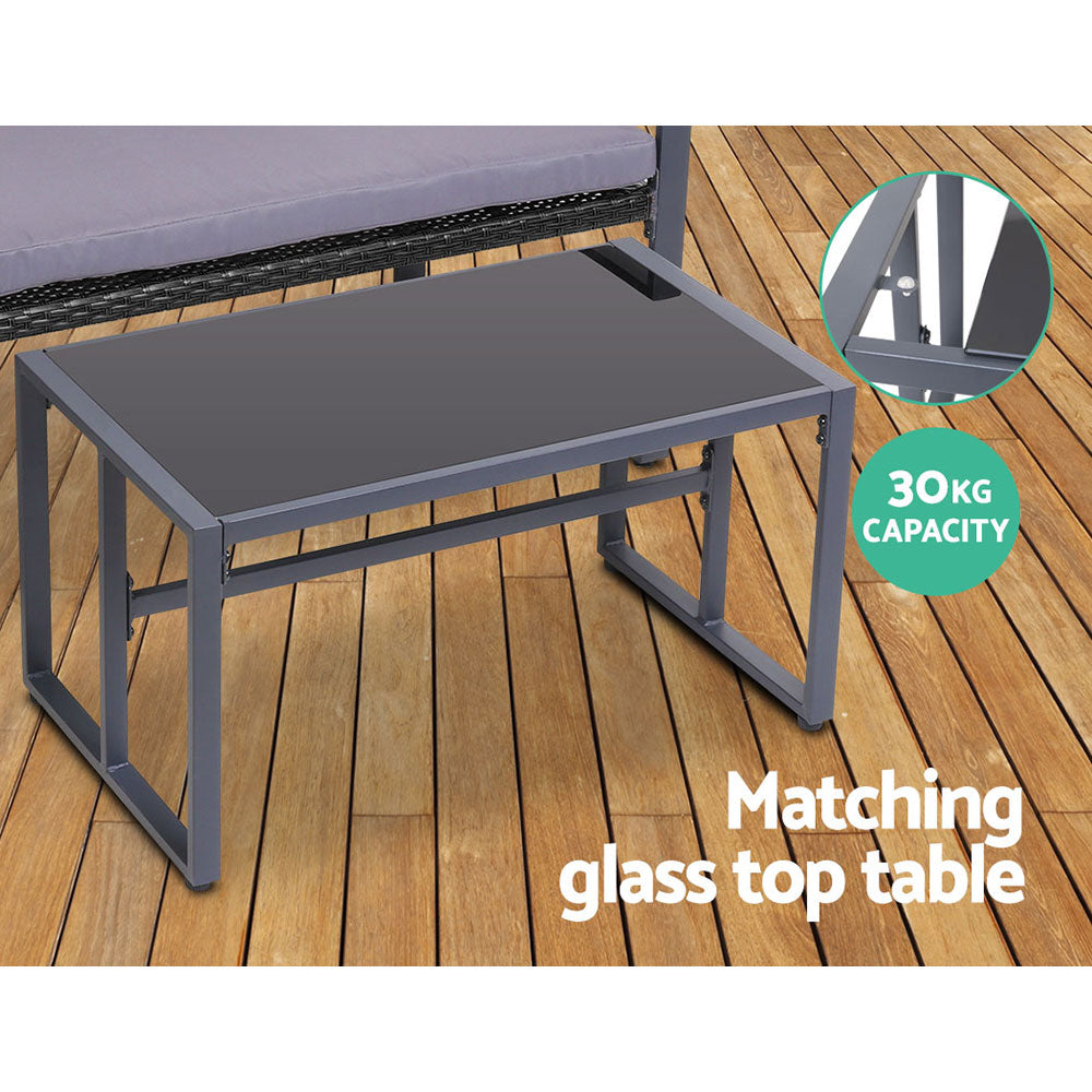 Stellan Outdoor Sofa Set – Black – 4 Piece