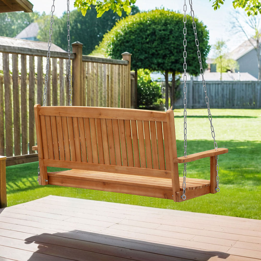 Bramley Wooden Porch Swing – Teak – 2 Seater