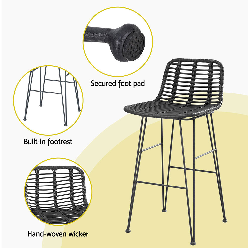 Harbour Outdoor Bar Set – Black – 3 Piece