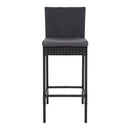 Set of 4 - Outdoor Wicker Bar Stools