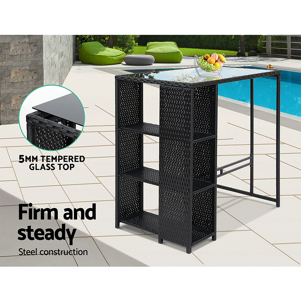 Riviera Outdoor Bar Set – Black – 5 Piece