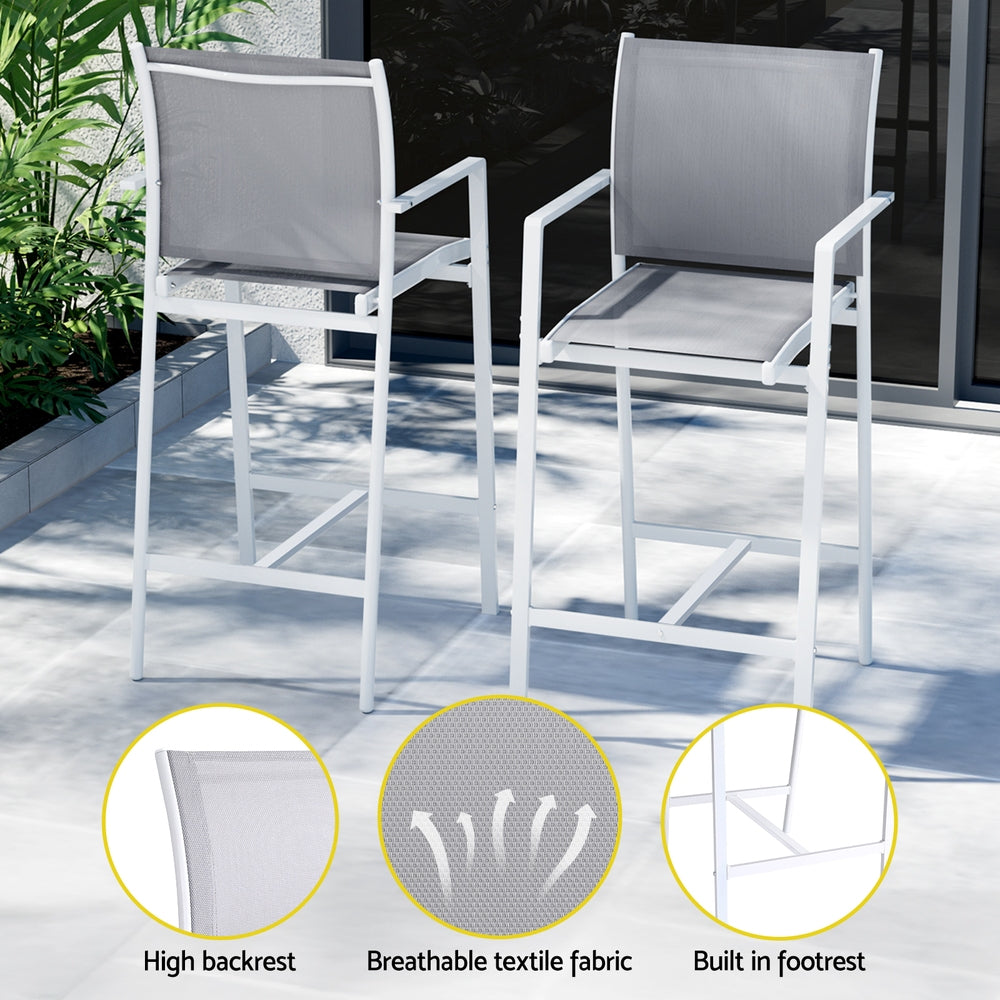 Arlo Outdoor Bar Set – White – 7 Piece