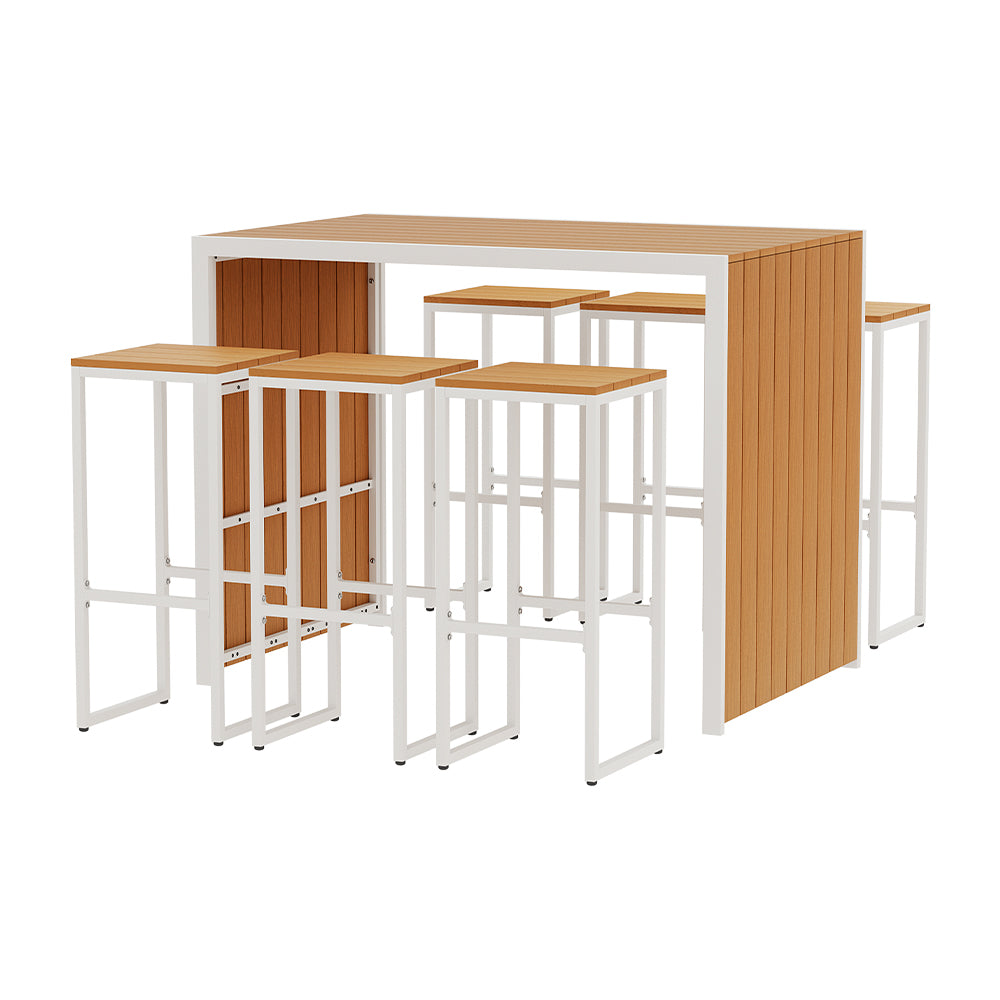 Hudson Outdoor Bar Set – Wood – 7 Piece