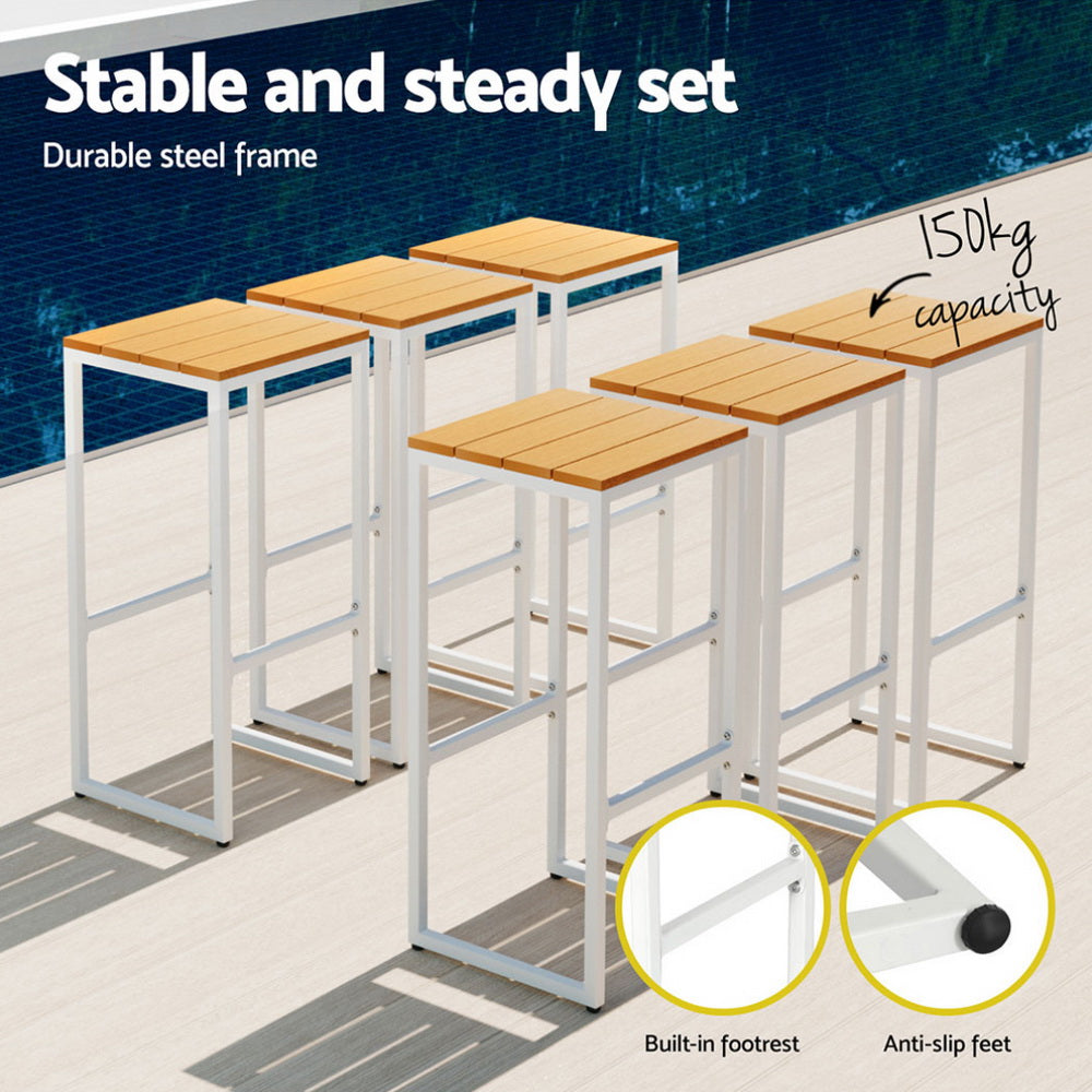 Hudson Outdoor Bar Set – Wood – 7 Piece