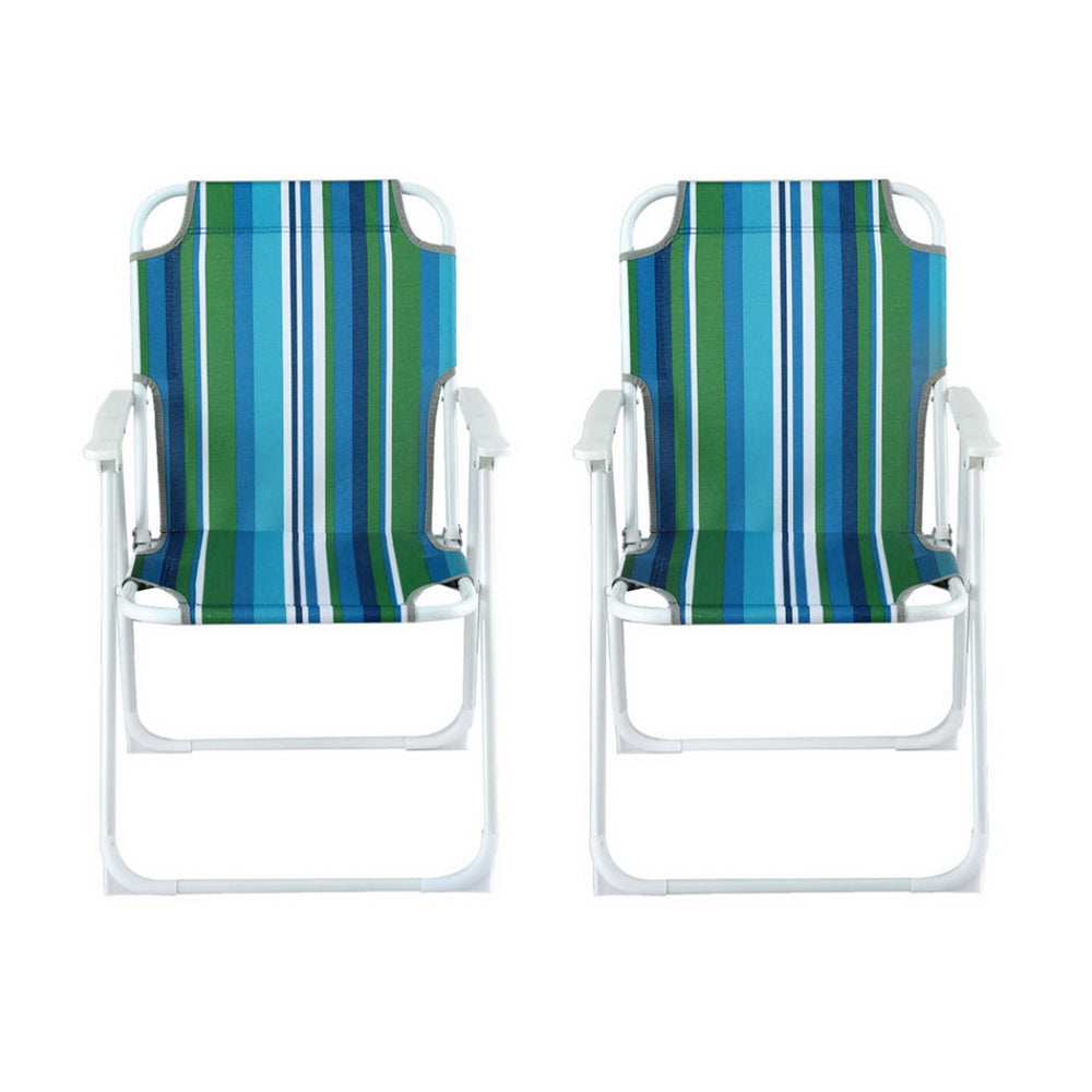 Summit Folding Outdoor Chairs – Blue – Set of 2