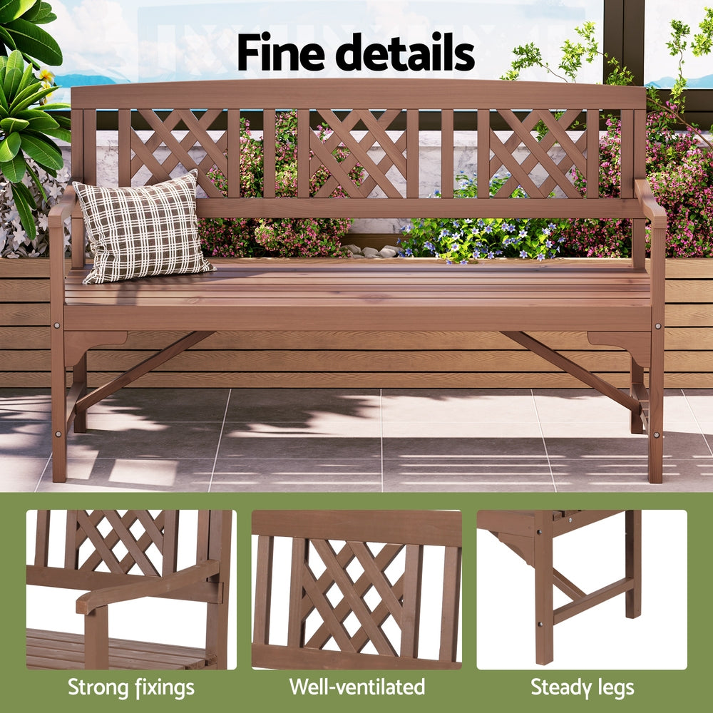 Alderon Garden Bench – Natural – 3 Seater