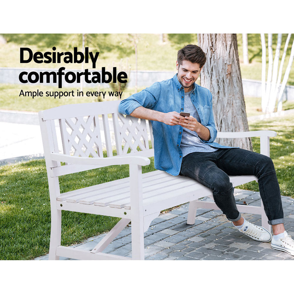 Heritage Garden Bench – White – 3 Seat