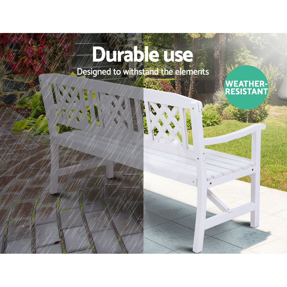 Heritage Garden Bench – White – 3 Seat