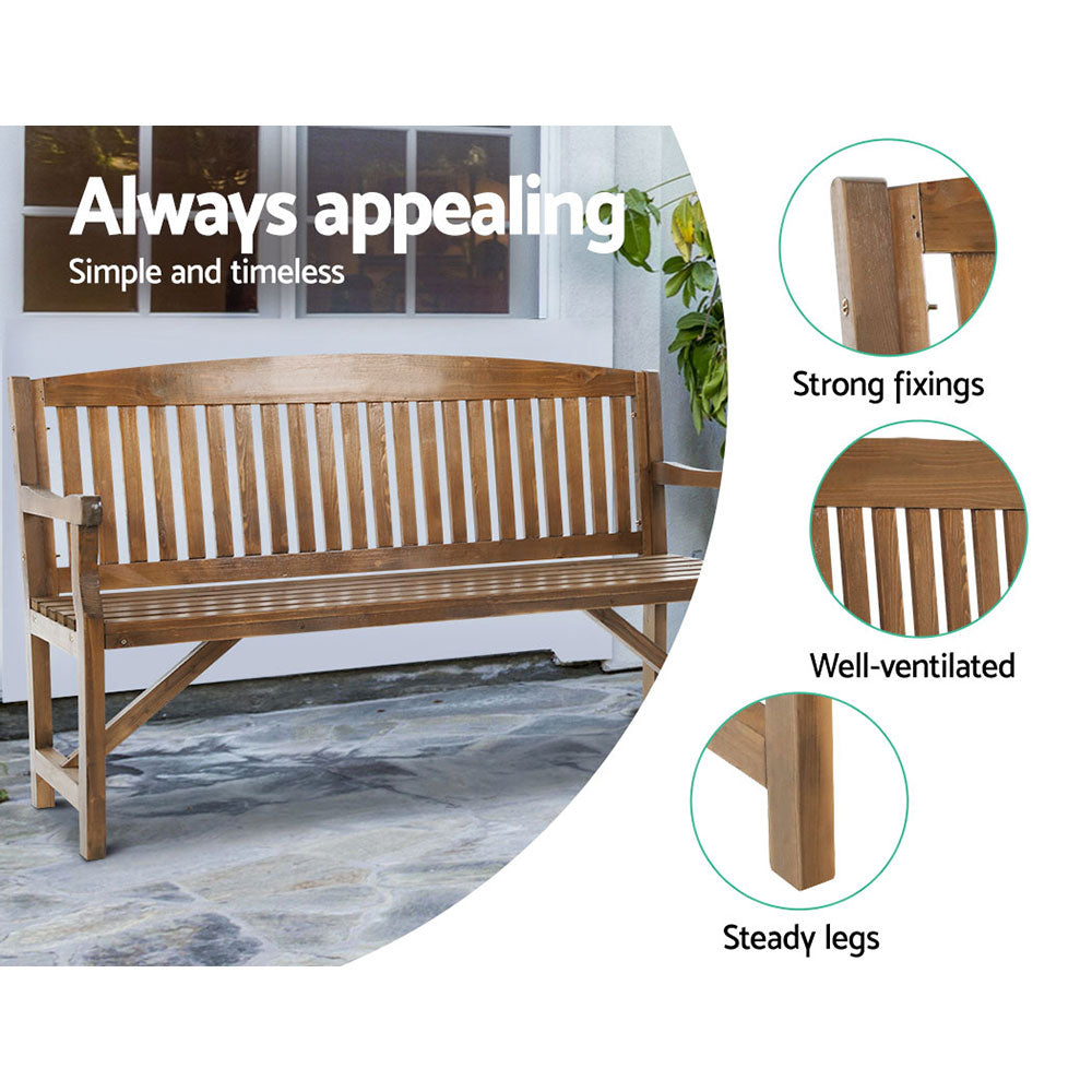 Linden Garden Bench – Natural – 3 Seater