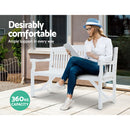 3 Seat Outdoor Wooden Garden Bench - White