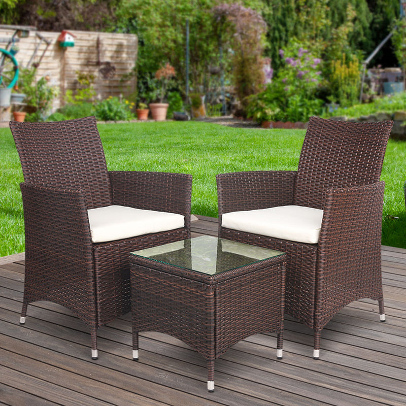 3 PC Outdoor Bistro Set - Brown