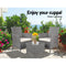 3 PC Outdoor Bistro Set - Grey