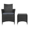 Outdoor Wicker Bistro Set - Black