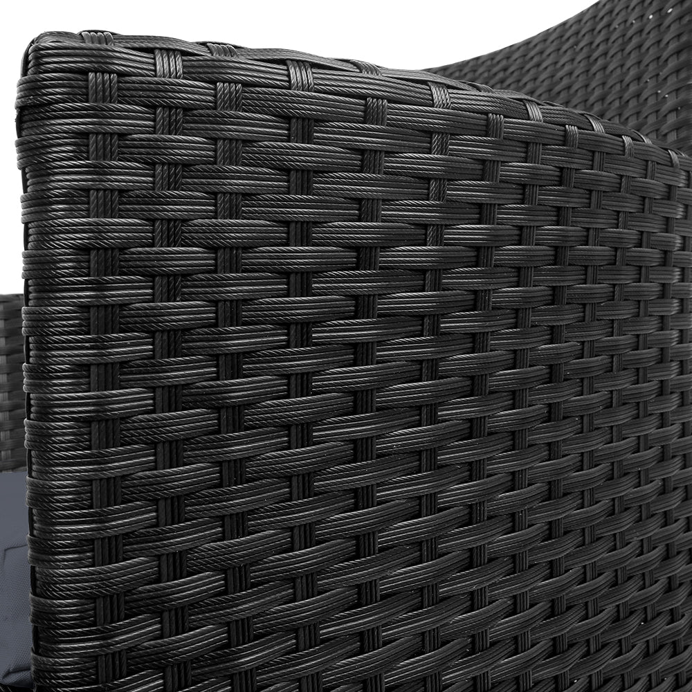 Marina Outdoor Wicker Dining Chairs – Black – Set of 2
