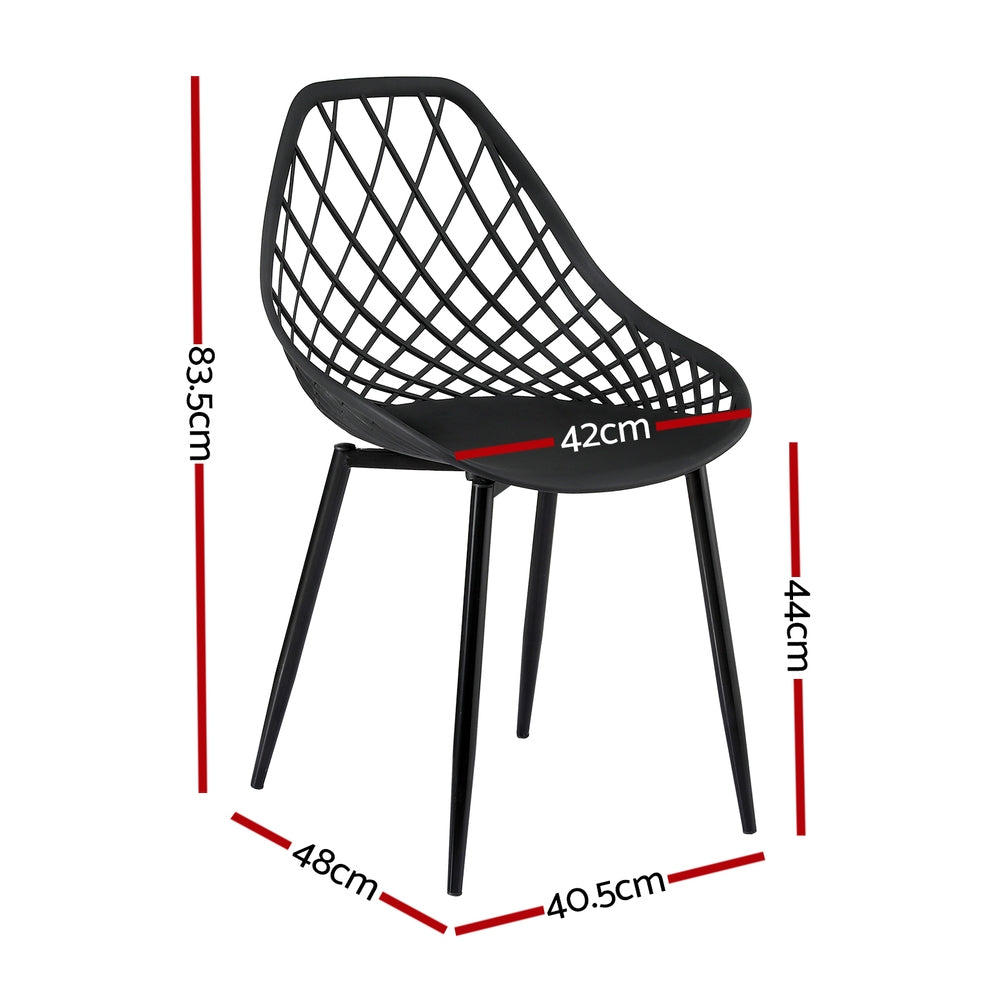 Linden Outdoor Lounge Chairs – Black – Set of 4
