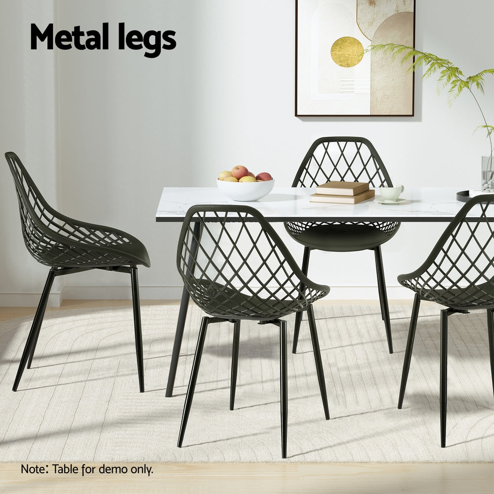 Linden Outdoor Lounge Chairs – Black – Set of 4
