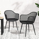 4 PC Outdoor Dining Chair Set – Black