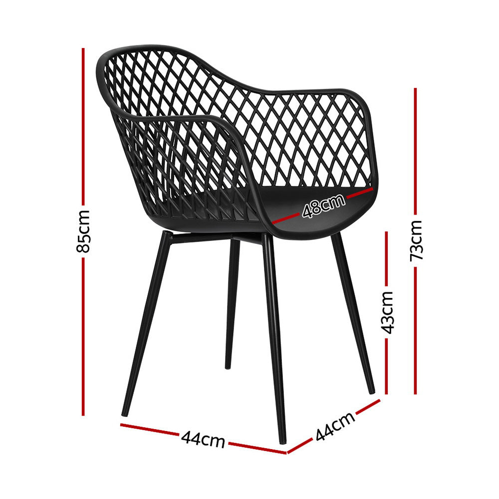Hampton Outdoor Dining Chairs – Black – Set of 4