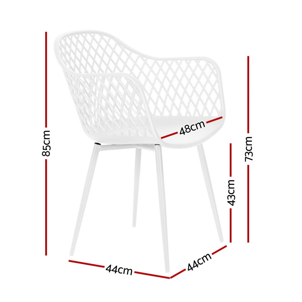 Nova Outdoor Lounge Chairs – White – Set of 4