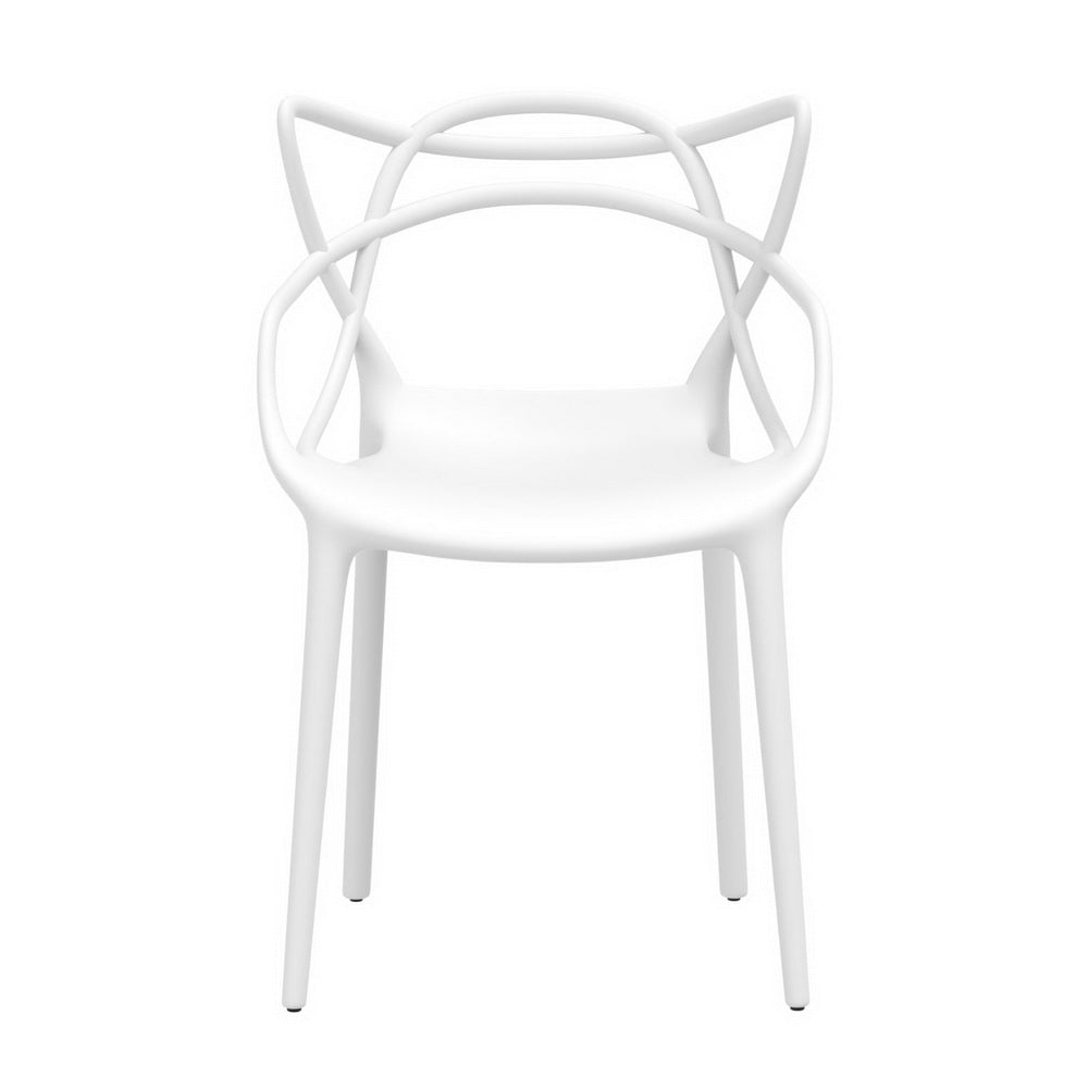 Linden Outdoor Dining Chairs – White – Set of 4