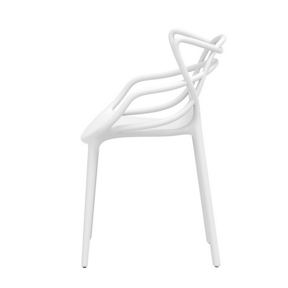 Linden Outdoor Dining Chairs – White – Set of 4