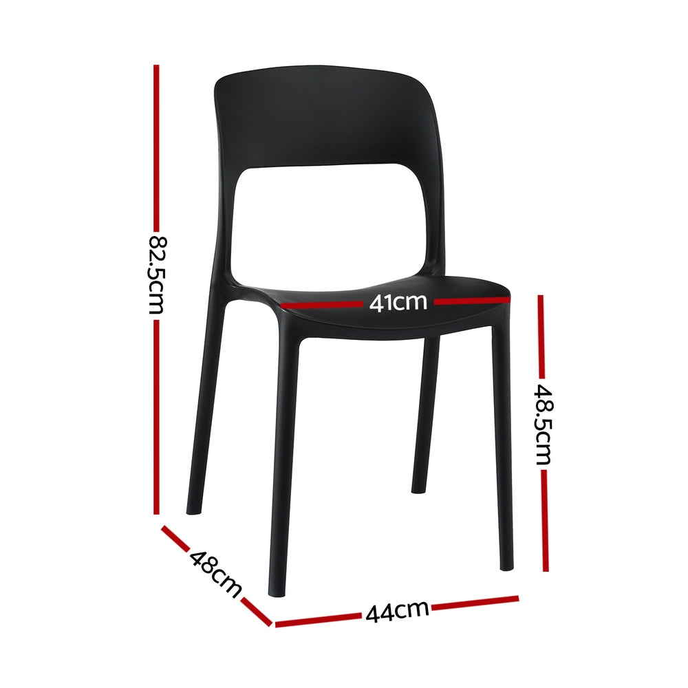 Hadrian Stackable Outdoor Chairs – Black – Set of 4