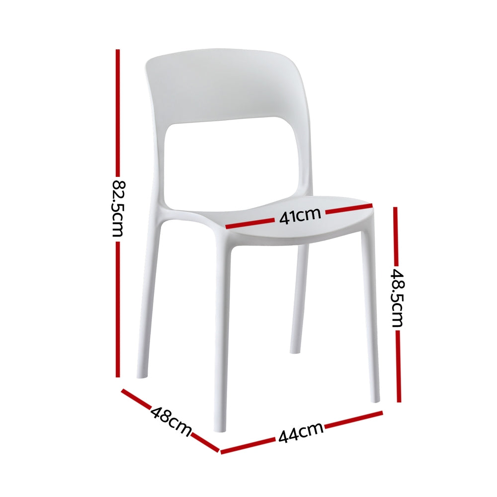 Lysander Stackable Outdoor Chairs – White – Set of 4