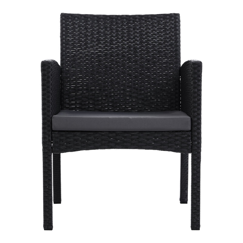 Set of 2 - Outdoor Rattan Dining Chairs w/cushion