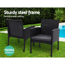 Set of 2 - Outdoor Rattan Dining Chairs w/cushion