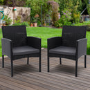 Set of 2 - Outdoor Rattan Dining Chairs w/cushion