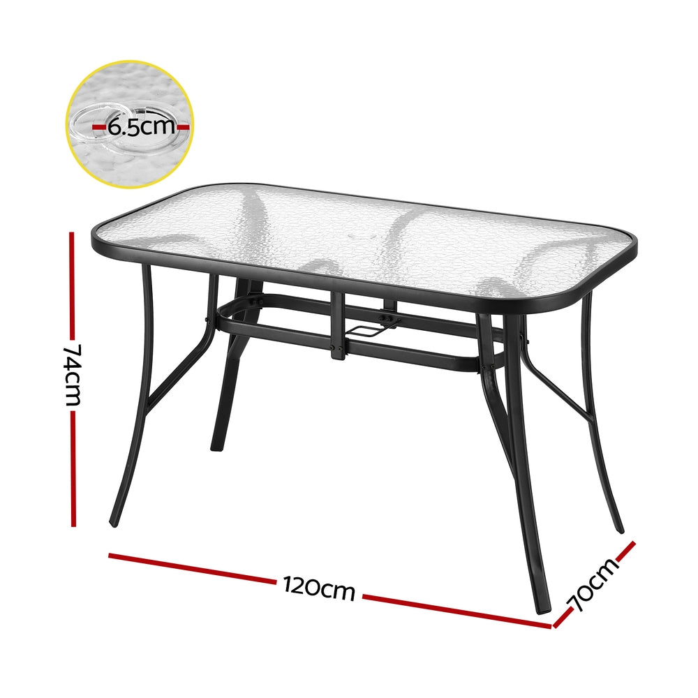 Cypress Outdoor Dining Table – Black – 120 cm