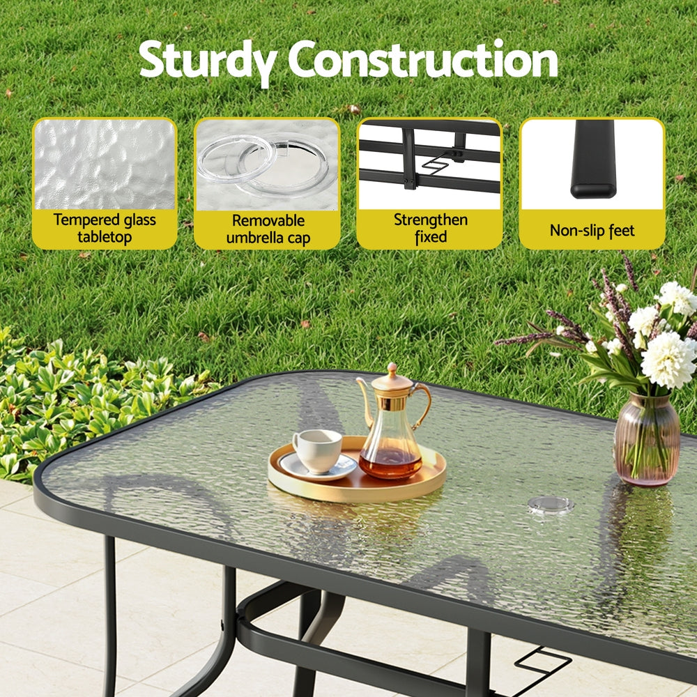Linden Outdoor Dining Table – Black – 140 cm
