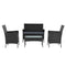 4 Piece Outdoor Lounge Sofa Set - Black