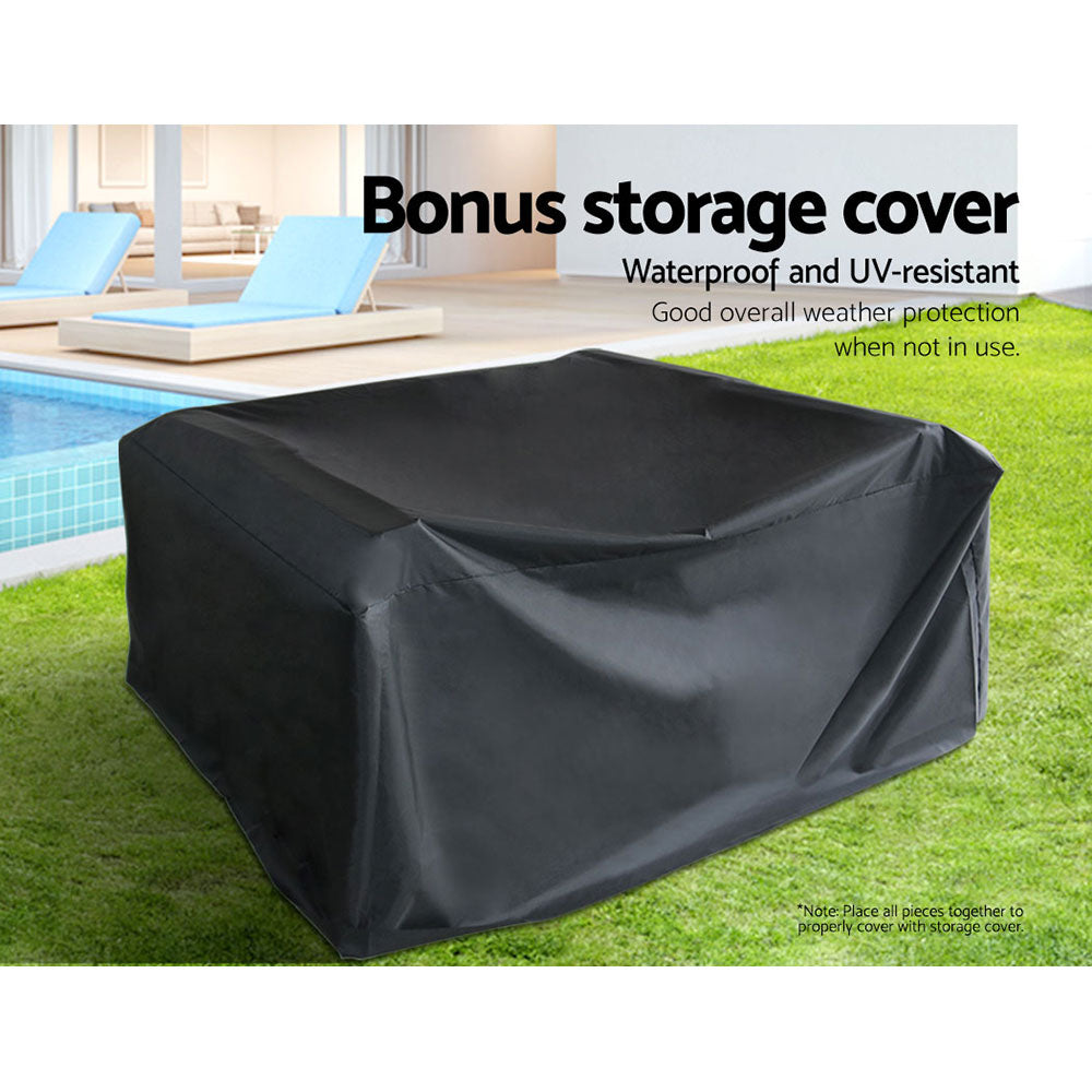 Rowan Outdoor Sofa Set – Dark Grey – 4 Piece