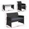 4 PCS Outdoor Wicker Sofa Set - Black