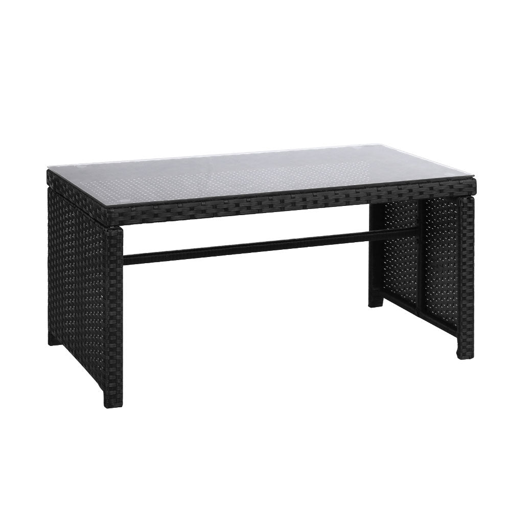 Linden Outdoor Sofa Set – Black – 4 Piece