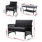 4 PCS Outdoor Wicker Lounge Sofa Set - Black